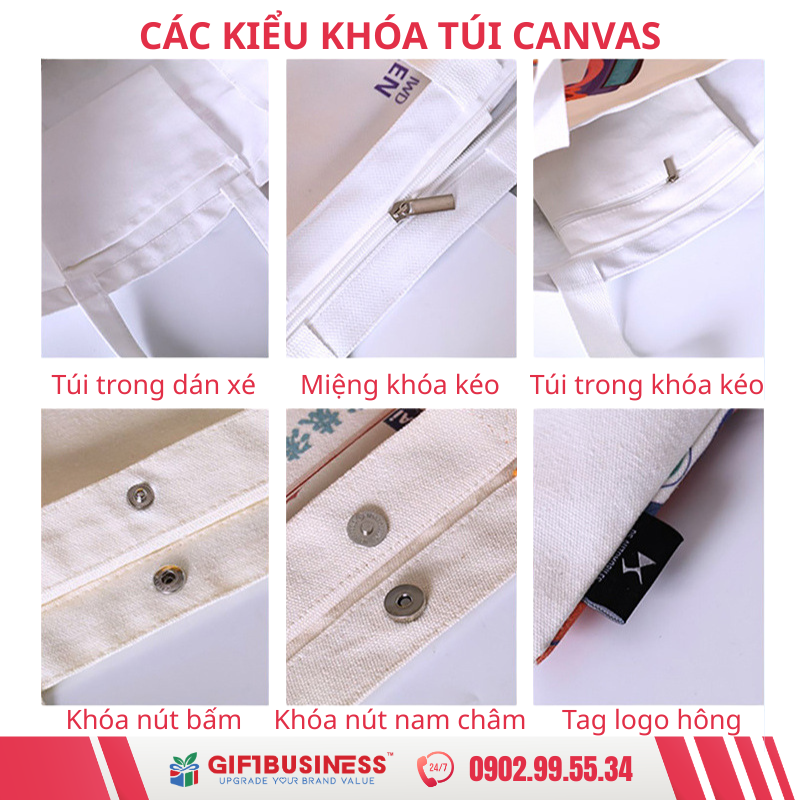 các kiểu khóa túi canvas