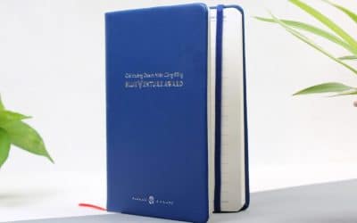 Sổ dán gáy ép kim logo thương hiệu