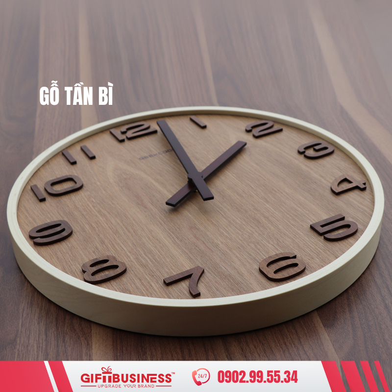 đồng hồ gỗ nguyên khối