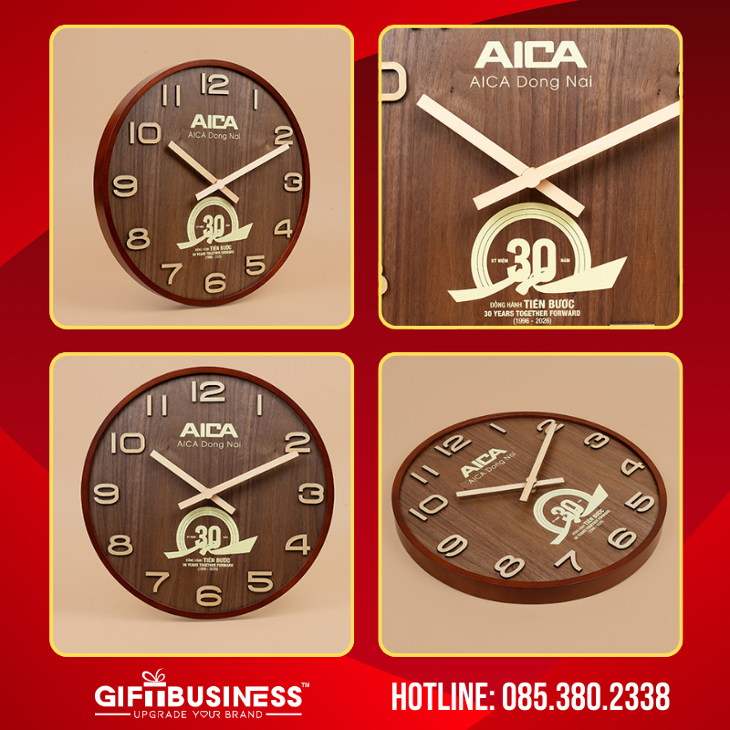 đồng hồ treo tường in logo