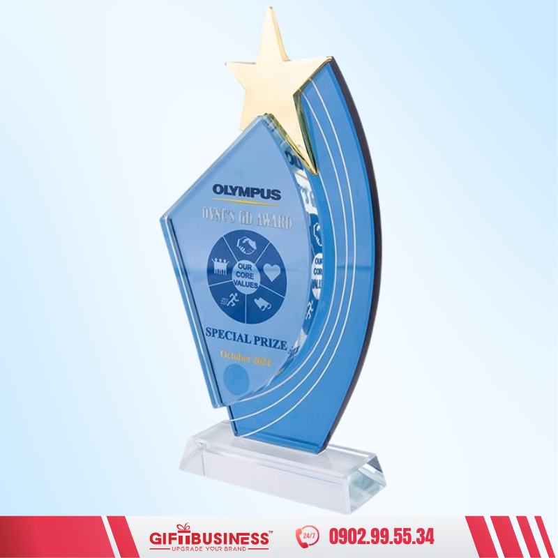 kỷ niệm chương pha lê xanh