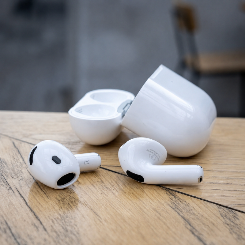 tai nghe airpods 4 in logo