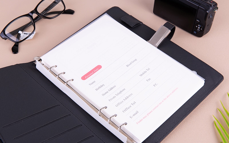 Sổ sạc dự phòng cao cấp, bìa PU, ruột giấy F kem in theo yêu cầu