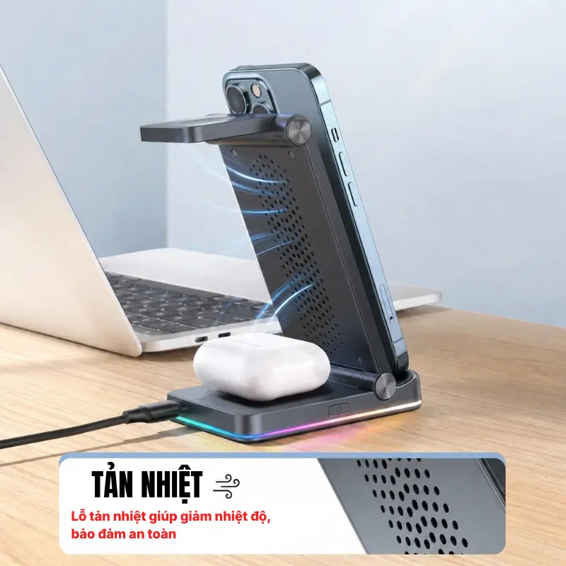 kết cấu tản nhiệt sạc magsafe joyroom