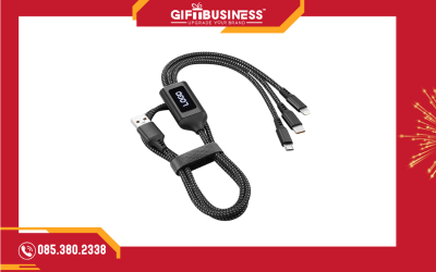 cáp sạc đa năng có logo phát sáng