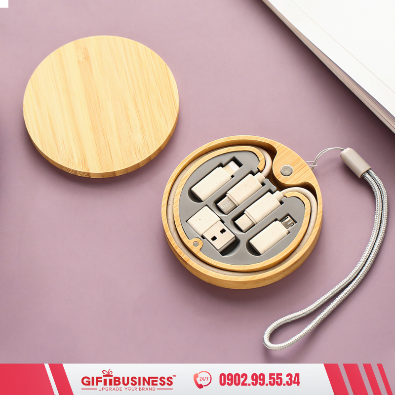 cáp sạc type c gỗ tre
