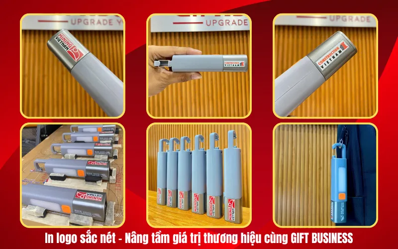 đèn pin led in logo