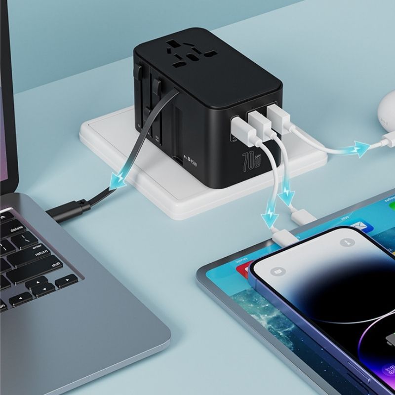 Ổ cắm du lịch in logo - Quà tặng sự kiện lý tưởng cho doanh nghiệp