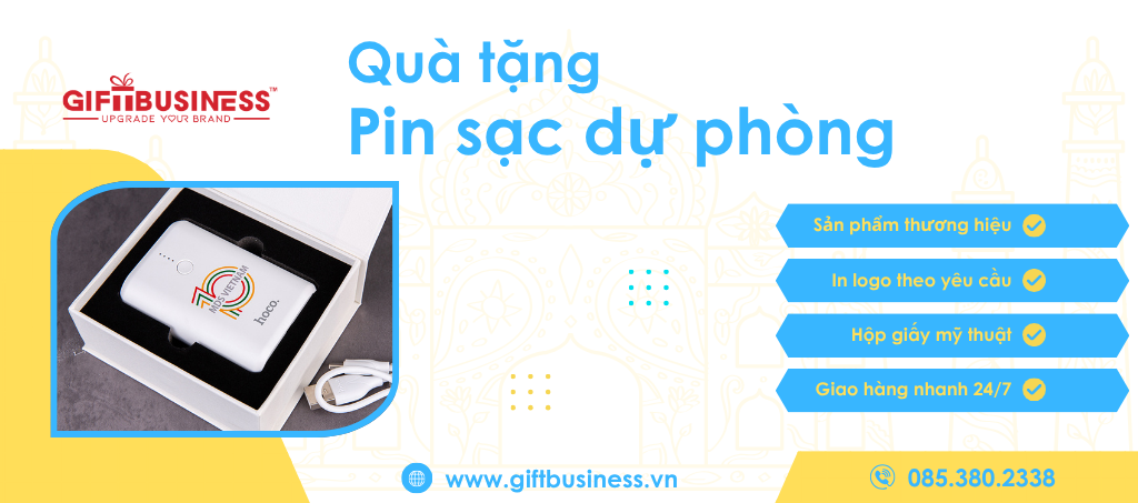 pin sạc dự phòng in logo - quà tặng sạc dự phòng