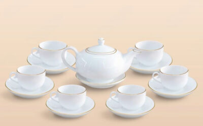 ấm chén trà in logo - Bộ Ấm Trà GB93