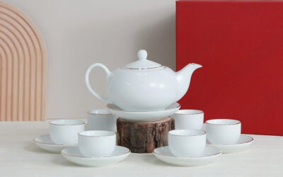 in chữ lên bộ ấm trà