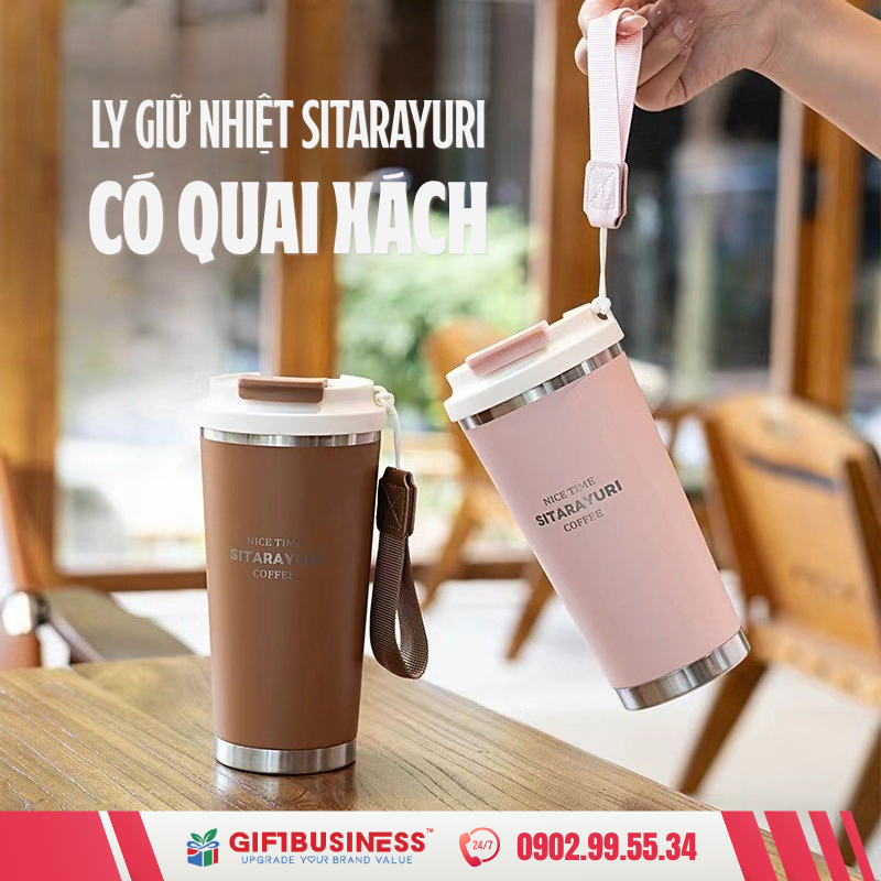 ly giữ nhiệt có quai xách