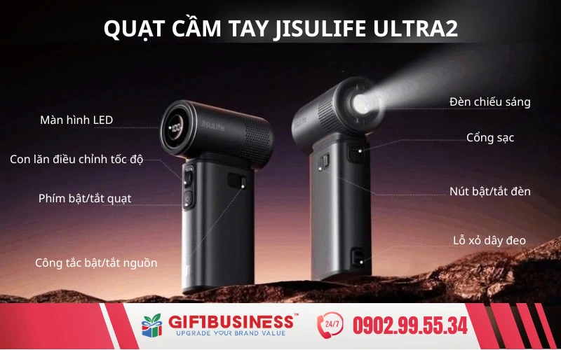 quạt cầm tay jisulife ultra2 độc đáo 