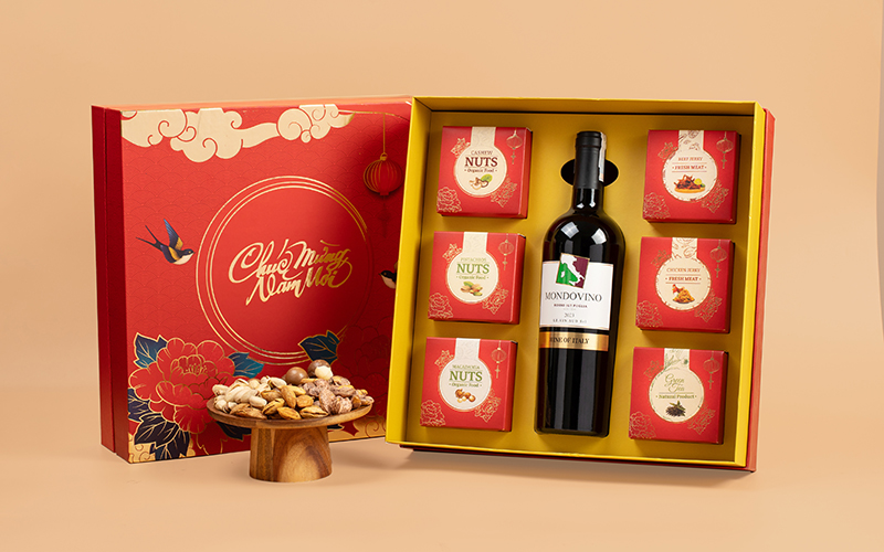 quà tết in logo - hộp quà tết đại phát