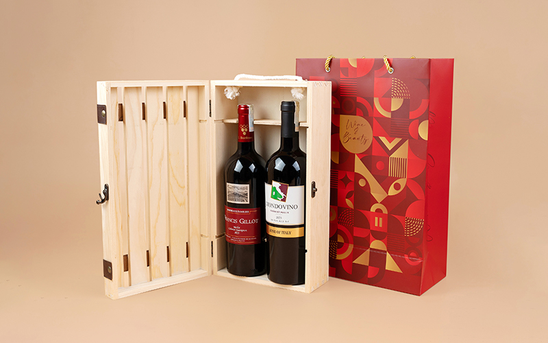 set vang 2 chai - hộp quà xuân hạnh phúc