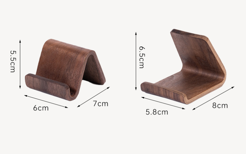 kích thước giá đỡ điện thoại gỗ