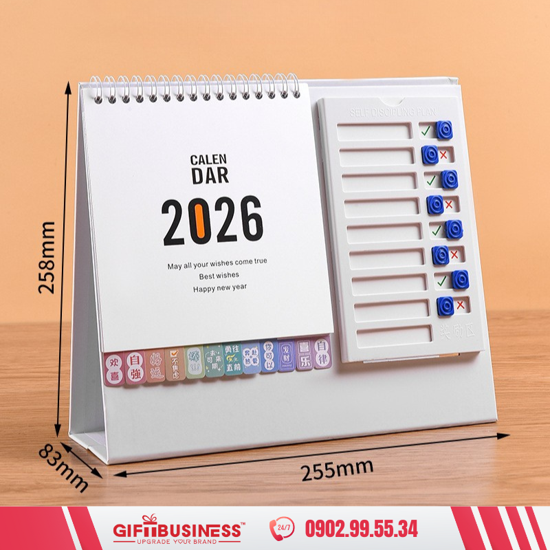 lịch để bàng ghi chú