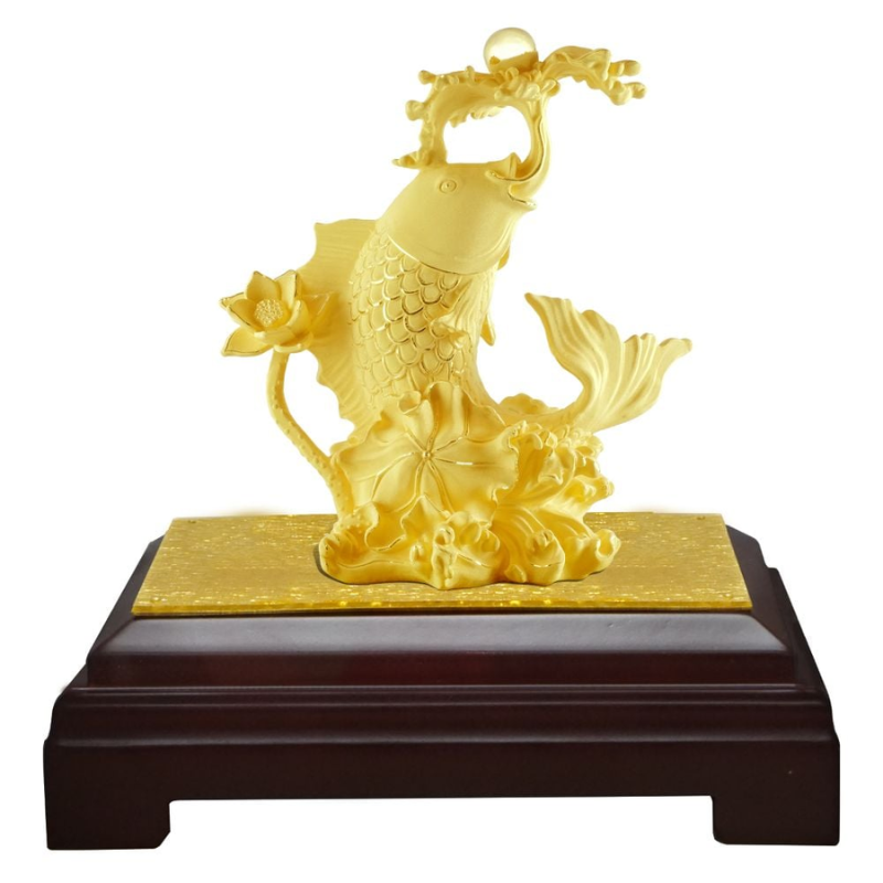 liên ngư cầu tài phủ vàng