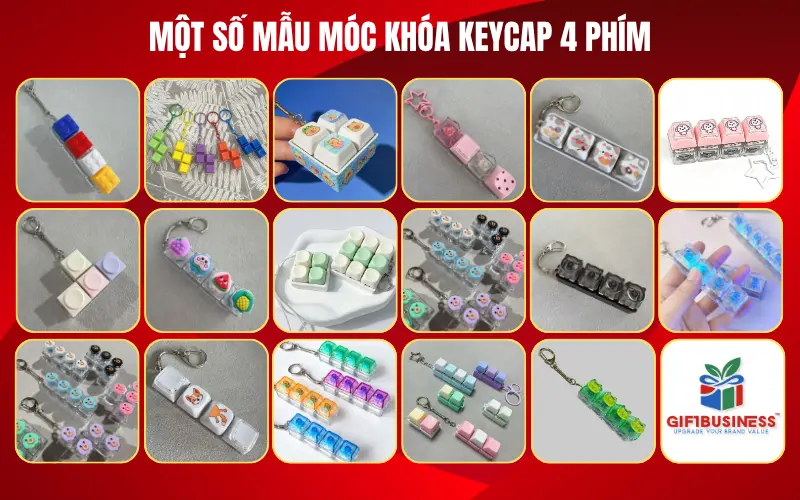 móc khóa keycap 4 phím
