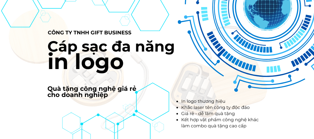 quà tặng cáp sạc, cáp sạc in logo, cáp sạc type c