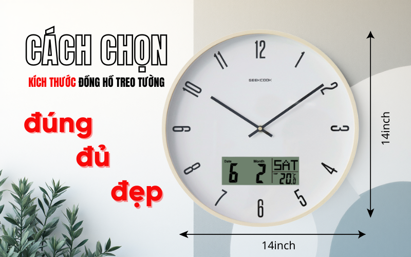 cách chọn kích thước đồng hồ treo tường