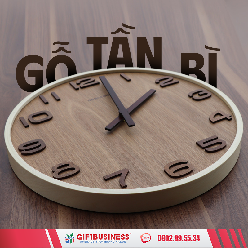 đồng hồ gỗ 3d