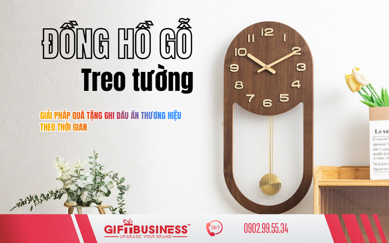 đồng hồ treo tường bằng gỗ cao cấp