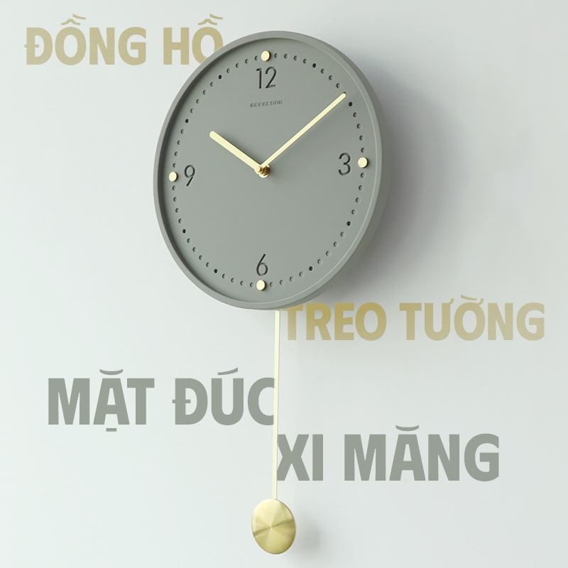 đồng hồ treo tường mặt đúc xi măng