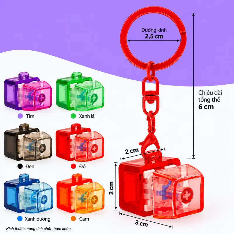 kích thước móc khóa keycap 1 phím