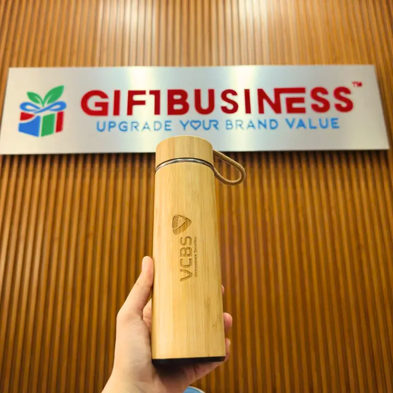 bình giữ nhiệt bằng tre in logo