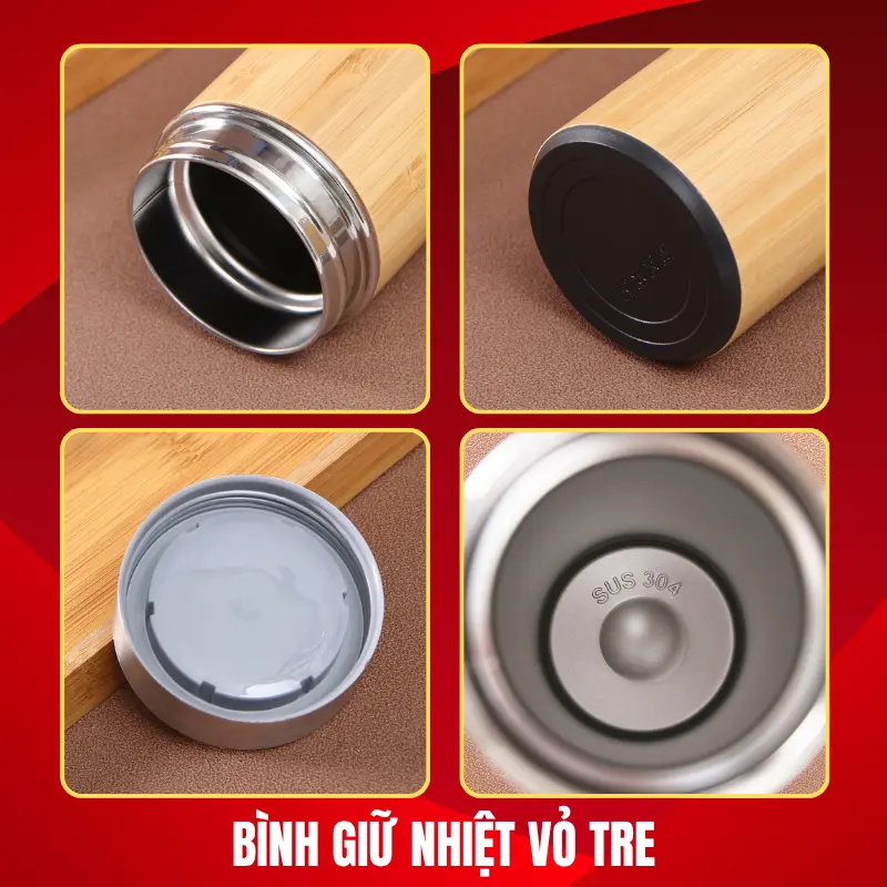 quà tặng bình giữ nhiệt tre