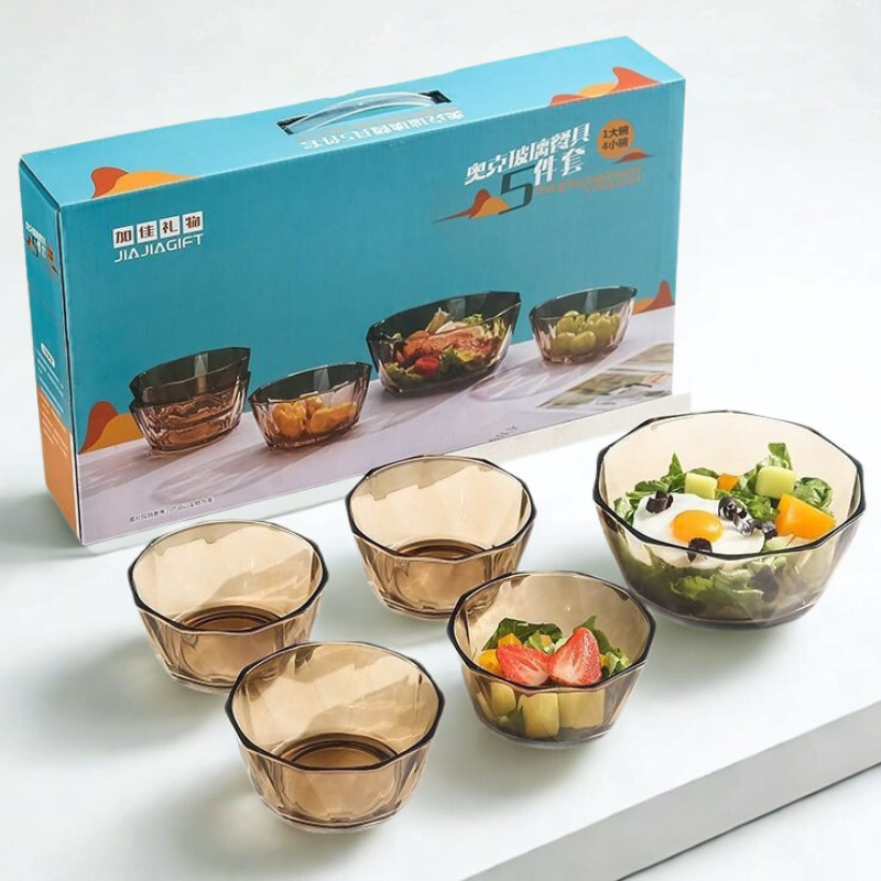 bộ bát thủy tinh in logo