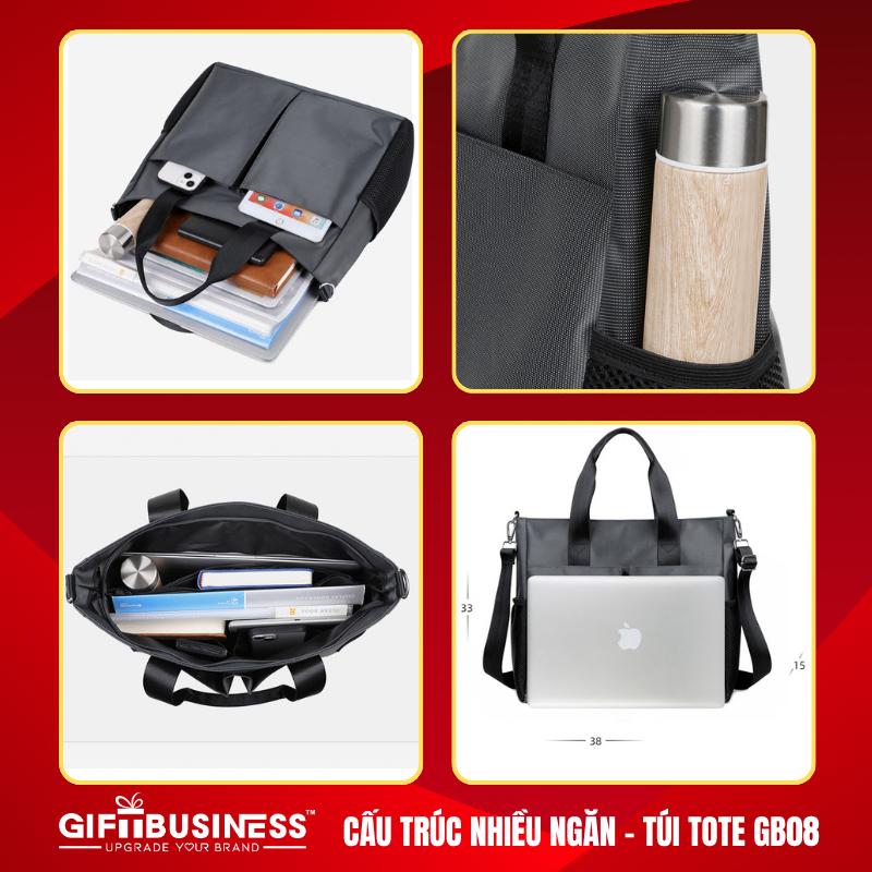 Cấu trúc nhiều ngăn túi tote gb08