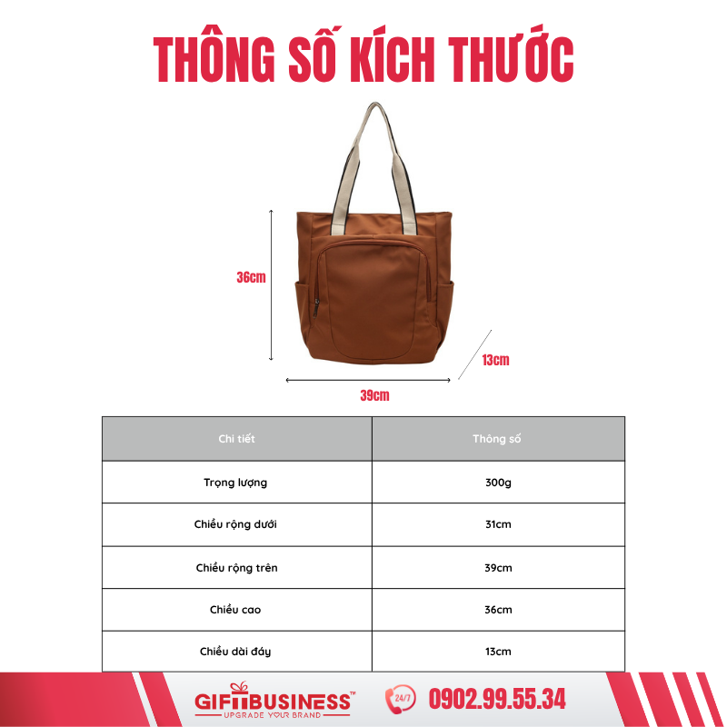kích thước túi tote gb10