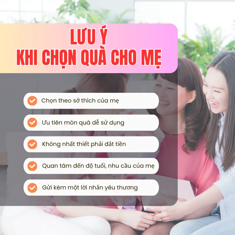 lưu ý khi chọn quà tặng mẹ