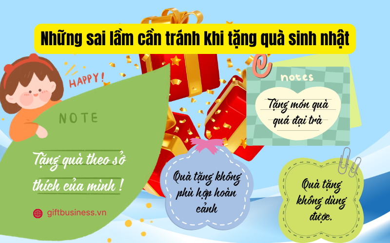 những sai lầm cần tránh khi tặng quà sinh nhật
