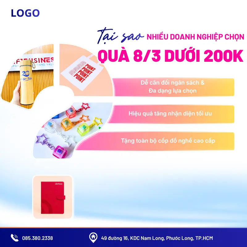 vì soa nhiều doanh nghiệp chọn quà tặng 8/3 dưới 200k