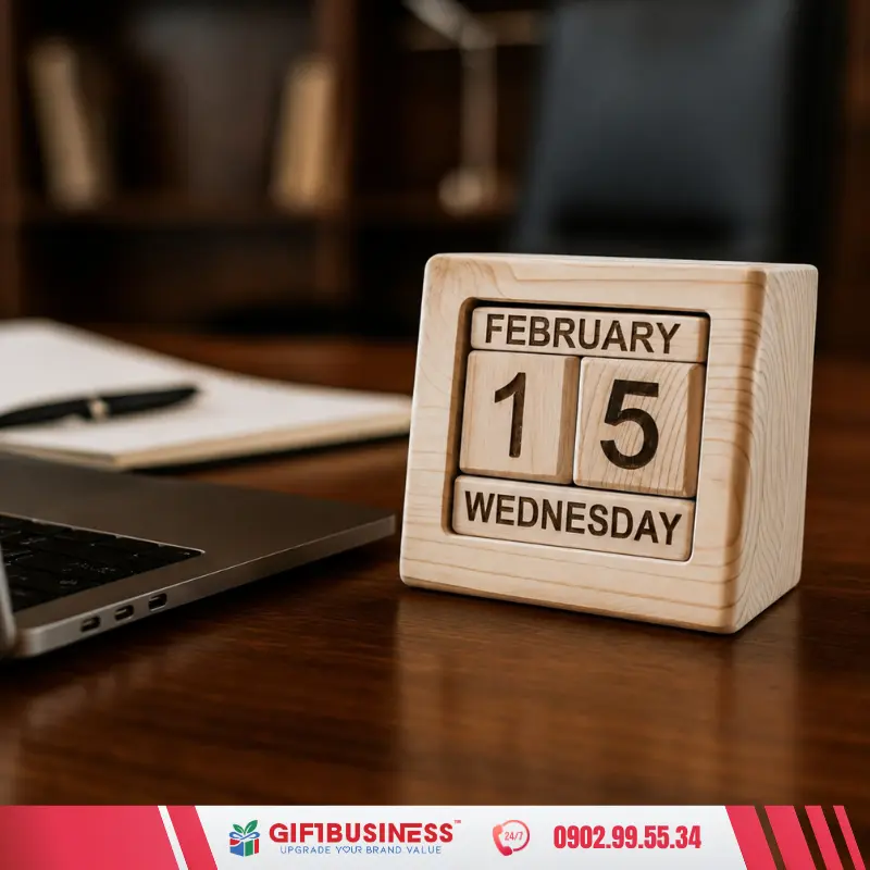 lịch gỗ để bàn