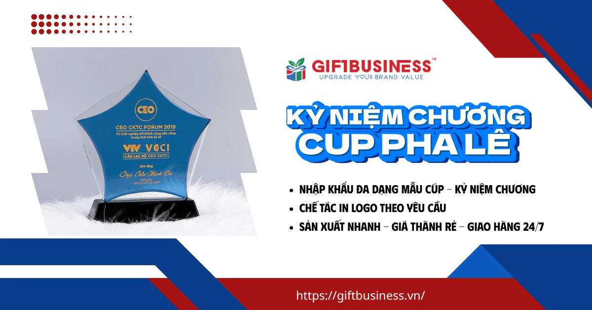 quà tặng kỷ niệm chương pha lê - cup pha lê