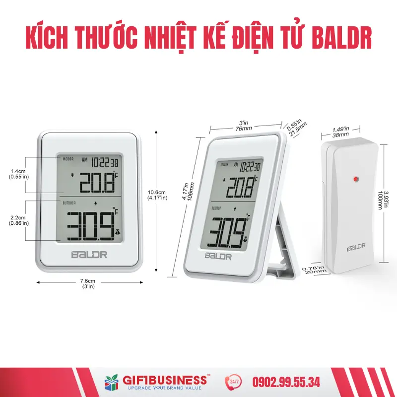 kích thước nhiệt kế điện tử baldr