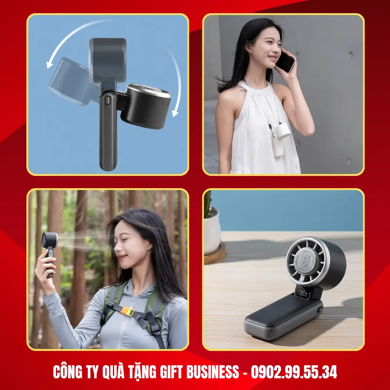 quà tặng sự kiện quạt sạc cầm tay veeco vmf07