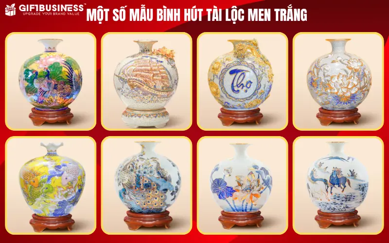 một số mẫu bình hút lộc men trắng