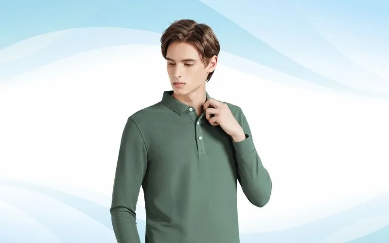 ao-polo-tay-dai-dong-phuc áo polo dài tay màu xanh