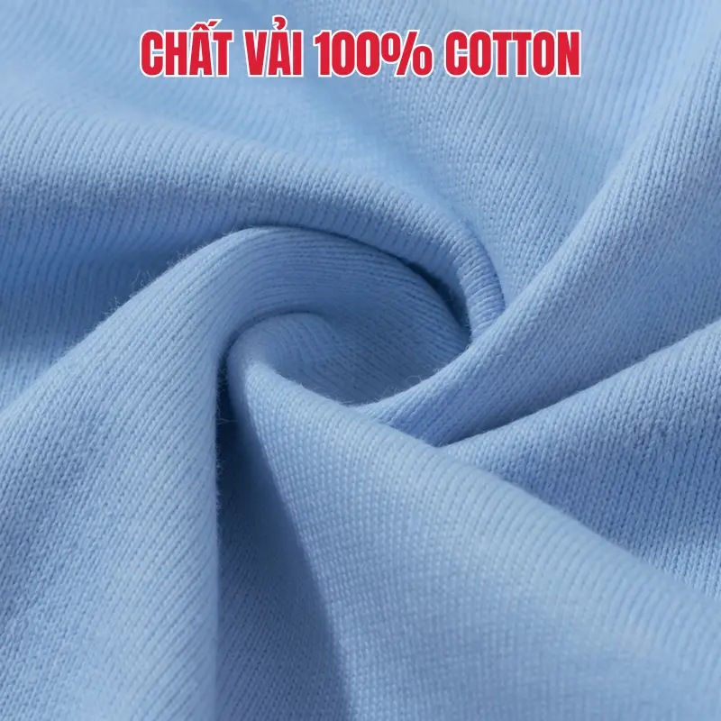 chất vải cotton 100% thoáng mát của áo thun đồng phục cổ tròn GB07