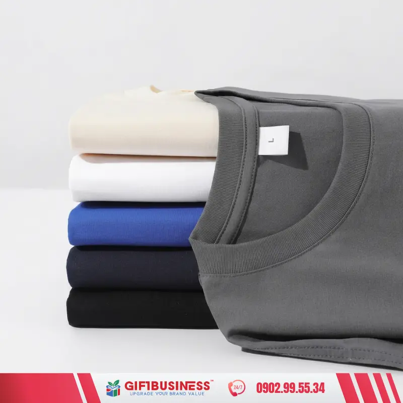 áo thun đồng phục cổ tròn gb06 in logo công ty