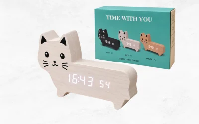 đồng hồ để bàn cute cat