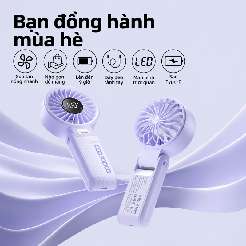làm mát tức thì - quạt cầm tay goojodoq gfs003