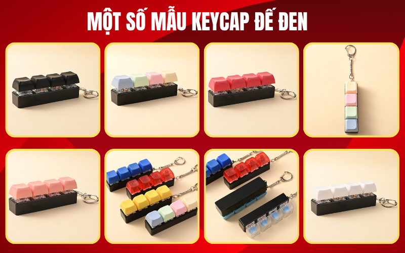 mẫu móc khóa keycap phím đế đen 