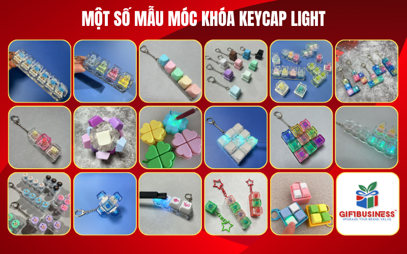 in logo móc khóa keycap light