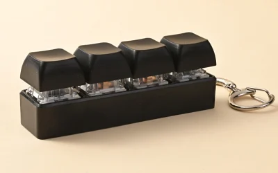 móc khóa keycap 4 phím đế đen quà tặng doanh nghiệp